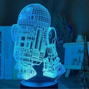 Star Wars 3D Illusion LED Night Light Disney Style Lamp Bedroom Decor Table Lamp